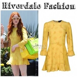 Realisation Par “Mary Jane” yellow sunflower silk mini dress S